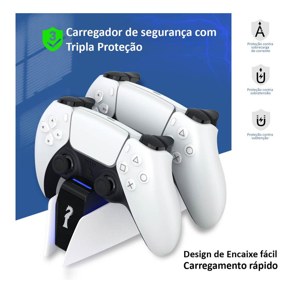 L - Tech Base Carregador Duplo Controle Dock Charge Controle Ps5